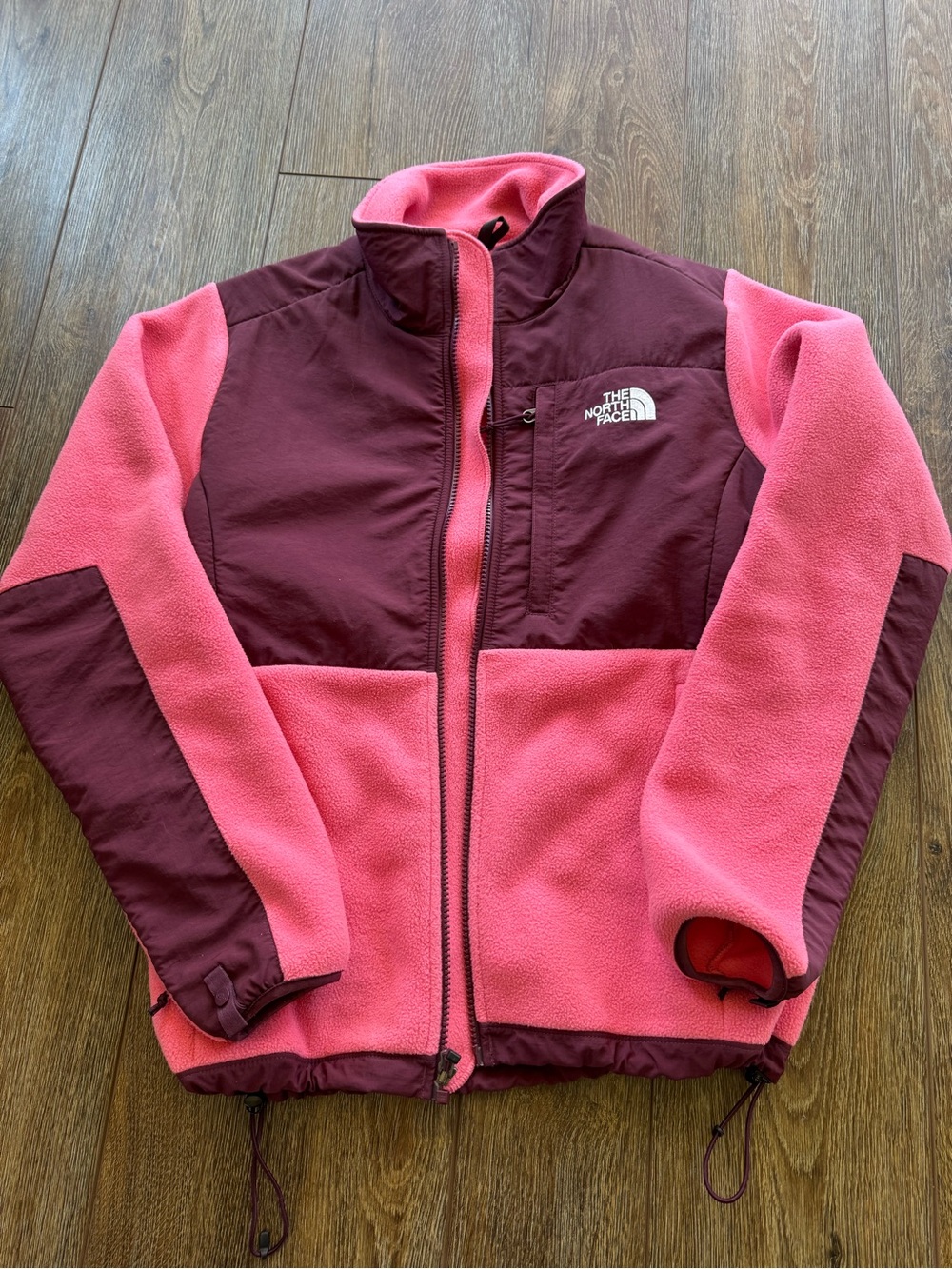 The North Face Two-Tone Pink and Burgundy Fleece Jacket